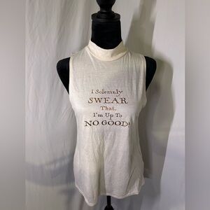 HP world tank I solemnly swear I am up to no good Mock neck line harry potter